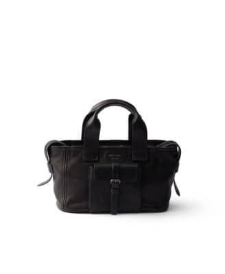 Prada Route Women's bags Large Tote Green Canvas And Leather New