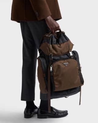 Prada Re-Nylon Backpack Women's bags Small Backpack Black Re-Nylon + Saffiano Leather New