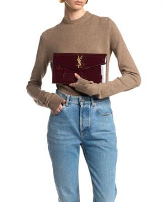 Saint Laurent Uptown Clutch Women's bags Unspecified Rouge Legion Patent Leather New