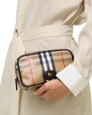 Burberry Highlands Pouch Women's bags Unspecified Sand Canvas New