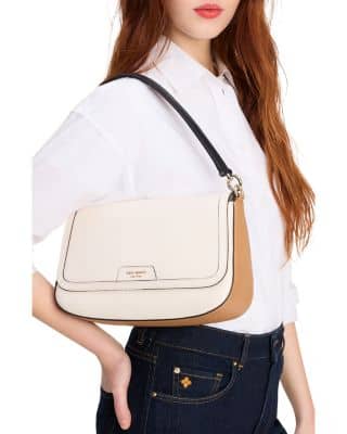 Kate Spade Hudson Women's bags Parchment Pebbled Leather Convertible Crossbody Unspecified New