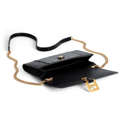 Balenciaga Hourglass Crossbody Women's bags Unspecified Black Crocodile New