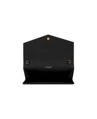 Saint Laurent Uptown Pouch Women's bags Unspecified Black Crocodile-Embossed Gold New