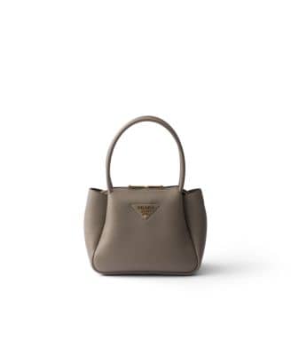 Prada Liaison Women's bags Small Clay Grey Vit.daino Soft New