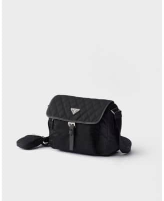Prada Trim Shoulder Bag Women's bags Medium Black Saffiano Leather Unspecified New