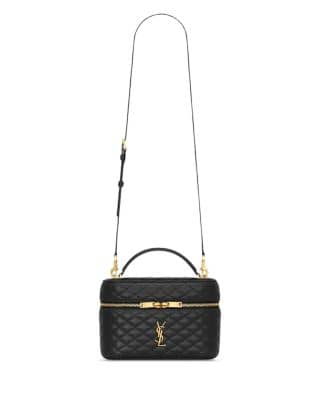 Saint Laurent Gaby Top Handle Women's bags Micro Black Lambskin Gold New