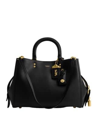 Coach Rogue Shoulder Bag Women's bags Black Glovetanned Pebble Leather New