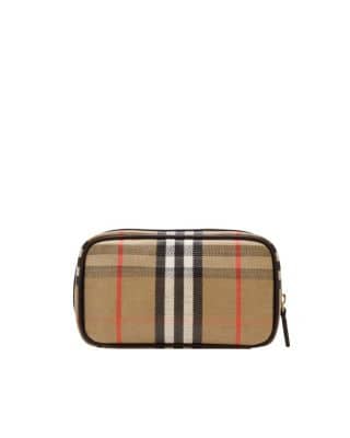 Burberry Highlands Pouch Women's bags Unspecified Sand Canvas New