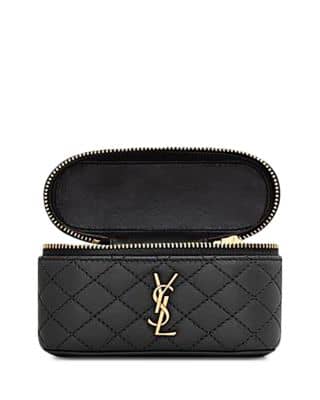 Saint Laurent Gaby Top Handle Women's bags Micro Black Lambskin Gold New