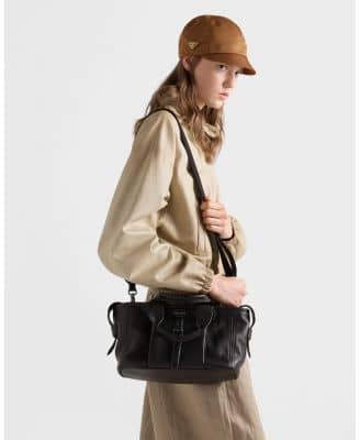 Prada Route Women's bags Large Tote Green Canvas And Leather New