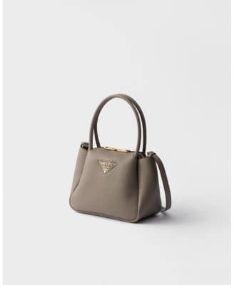 Prada Liaison Women's bags Small Clay Grey Vit.daino Soft New