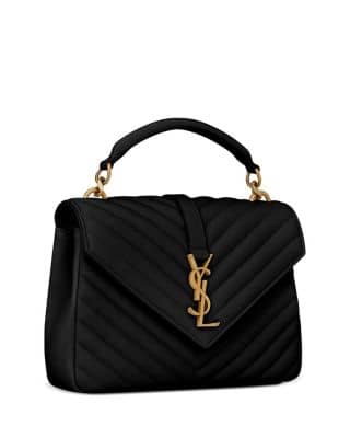 Saint Laurent College Shoulder Bag Women's bags Large Black Monogram New
