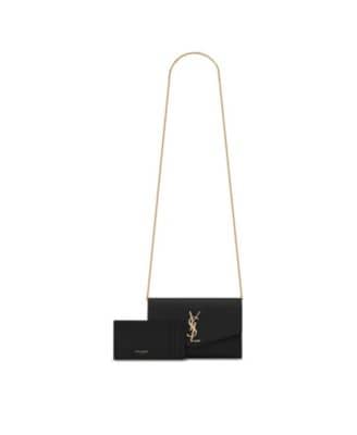 Saint Laurent Uptown Pouch Women's bags Unspecified Black Crocodile-Embossed Gold New