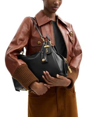 Coach Rogue Shoulder Bag Women's bags Black Glovetanned Pebble Leather New