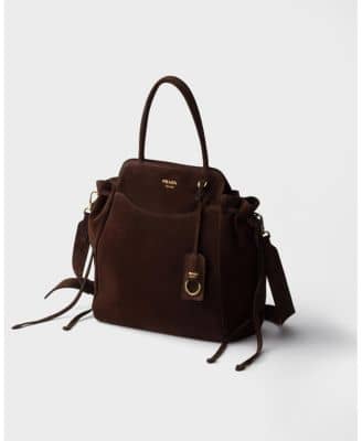 Prada Carry Women's bags Medium Brown Suede New