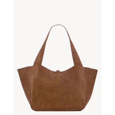 Saint Laurent Le 5 à 7 Tote Women's bags Brown Suede Gold New