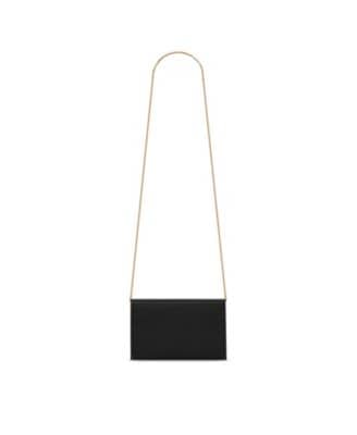 Saint Laurent Uptown Pouch Women's bags Unspecified Black Crocodile-Embossed Gold New