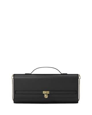 Michael Kors Hamilton Moderne Clutch Women's bags Small Black Leather New