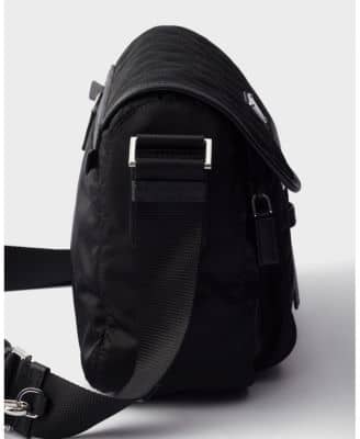 Prada Trim Shoulder Bag Women's bags Medium Black Saffiano Leather Unspecified New