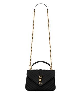 Saint Laurent College Shoulder Bag Women's bags Large Black Monogram New