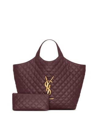 Saint Laurent Icare Tote Women's bags Medium Rouge Legion Quilted Aged Gold New