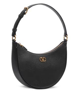 Valentino Garavani VLogo Signature Shoulder Bag Women's bags Black Grainy Calfskin New