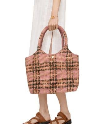 Burberry Margate Women's bags Small Tote Pink Raffia New