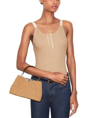 Tory Burch Eleanor Crossbody Women's bags Mini Honey Comb Raffia New