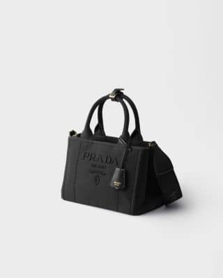 Prada Jardinière Women's bags Mini Black Canvas (Cotton Canvas) New