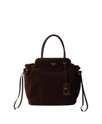 Prada Carry Women's bags Medium Brown Suede New