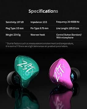 CCA KZ ZST Headphones & Earbuds Purple New