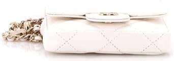 Chanel Classic Flap Belt Bag Women's bags Unspecified White Quilted Gold New