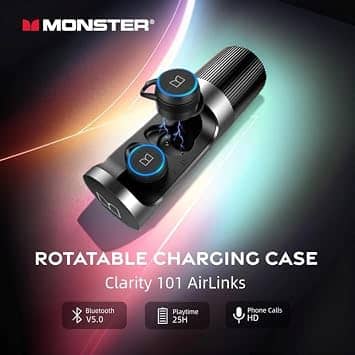 Monster Clarity 101 Headphones & Earbuds Black New