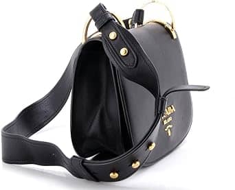 Prada Saddle Crossbody Women's bags Unspecified Calfskin Black New