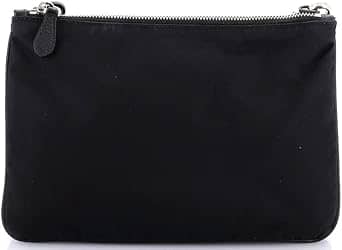 Prada Double Shoulder Bag Women's bags Small Black Nylon And Saffiano Leather New