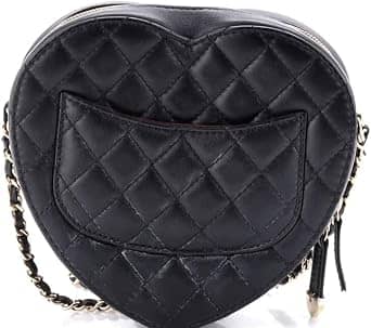 Chanel Heart Bag Clutch Women's bags Small Purple Lambskin Gold New
