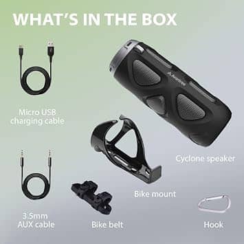 Avantree Cyclone Portable Bluetooth Speakers Black New