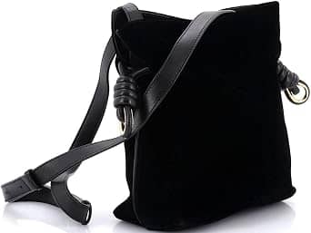 Loewe Flamenco Clutch Women's bags Small Black Velvet New