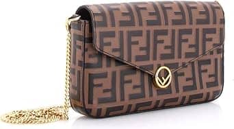 Fendi Envelope Clutch Women's bags Unspecified Brown Embossed Leather New