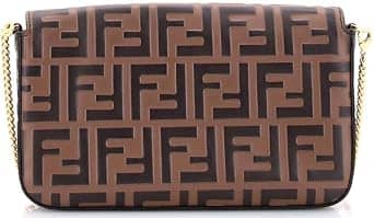 Fendi Envelope Clutch Women's bags Unspecified Brown Embossed Leather New