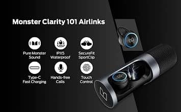 Monster Clarity 101 Headphones & Earbuds Black New