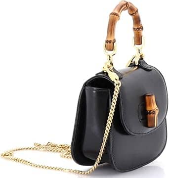 Gucci Bamboo 1947 Top Handle Women's bags Super Mini Black Leather New