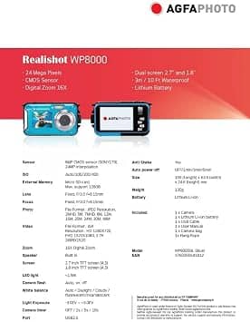 AgfaPhoto WP8000 Digital Cameras Blue New Body Only