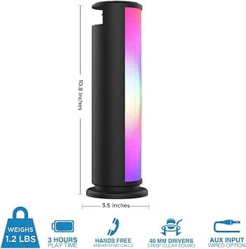 Aduro Monolith Portable Bluetooth Speakers Black New