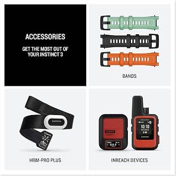 Garmin Instinct 3 – 45 mm, AMOLED Smartwatches Black 45mm New