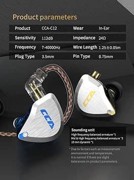 CCA C12 Headphones & Earbuds Blue New