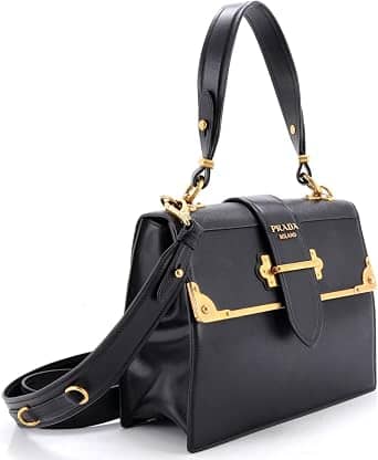 Prada Cahier Shoulder Bag Women's bags Medium Black Saffiano New