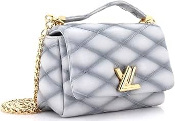 Louis Vuitton GO-14 Top Handle Women's bags PM Blue Malletage Patent Leather New