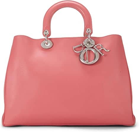 Dior Diorissimo Tote Women's bags Large Powder Pink Leather Silver New