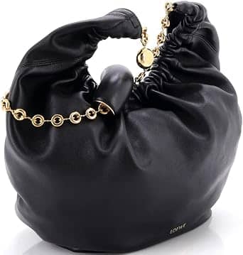 Loewe Squeeze Shoulder Bag Women's bags Small Black Beaded Leather New